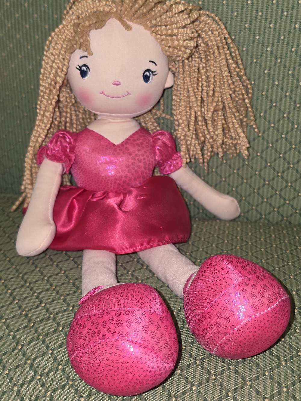 Linzy Addy Doll Pink Plush Rag Doll with Sparkle Dress - Kids Toys